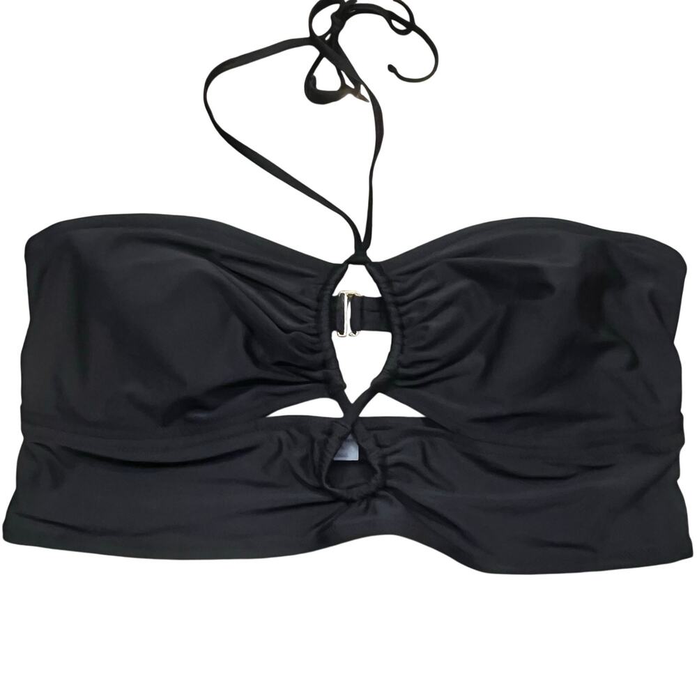 Old Navy Black Bandeau‎ Bikini Top 3X Cutout Halter Plus Size